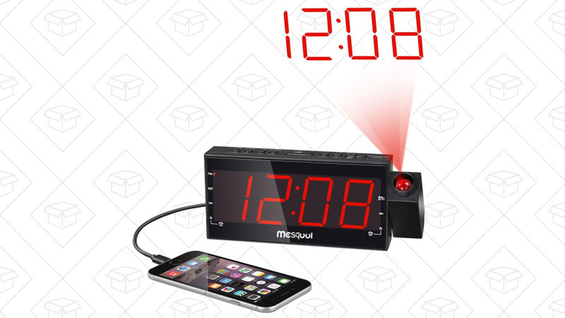Reloj Despertador Mesqool AM/FM con proyector y cargador USB, $20 con código OJI5CEXP